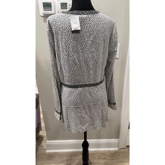 Cottagecore J.Jill Gorgeous Cream Tunic Top Ditsy Floral Rayon Small NWT - Picture 2 of 10